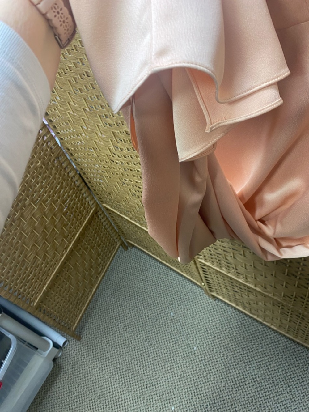 Jenny Yoo Peach Bellini Satin bridesmaid distress - Picture 10 of 11